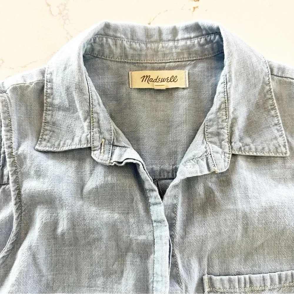 Madewell Chambray Sleeveless Shirt Dress | XS - Picture 2 of 6